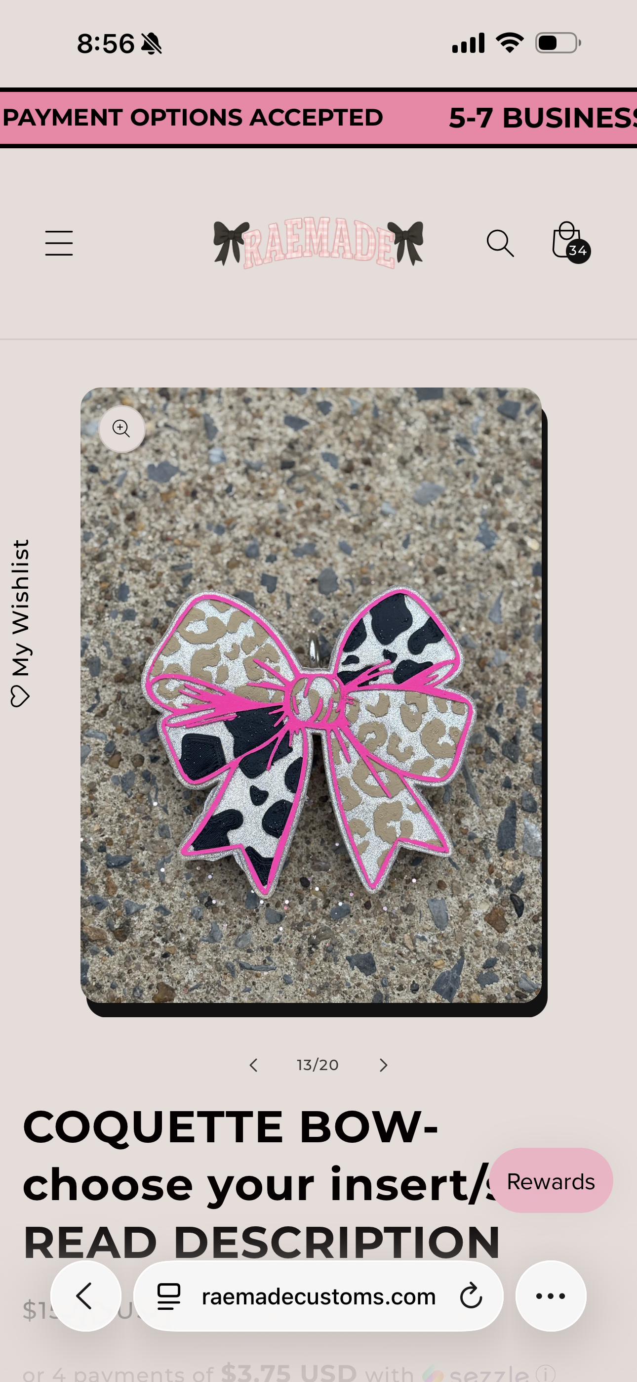 Cow & cheetah print bow