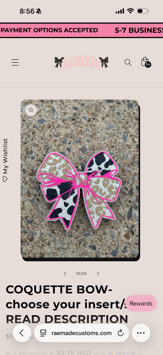 Cow & cheetah print bow