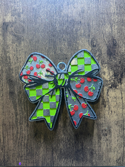 Checkered cherry bow